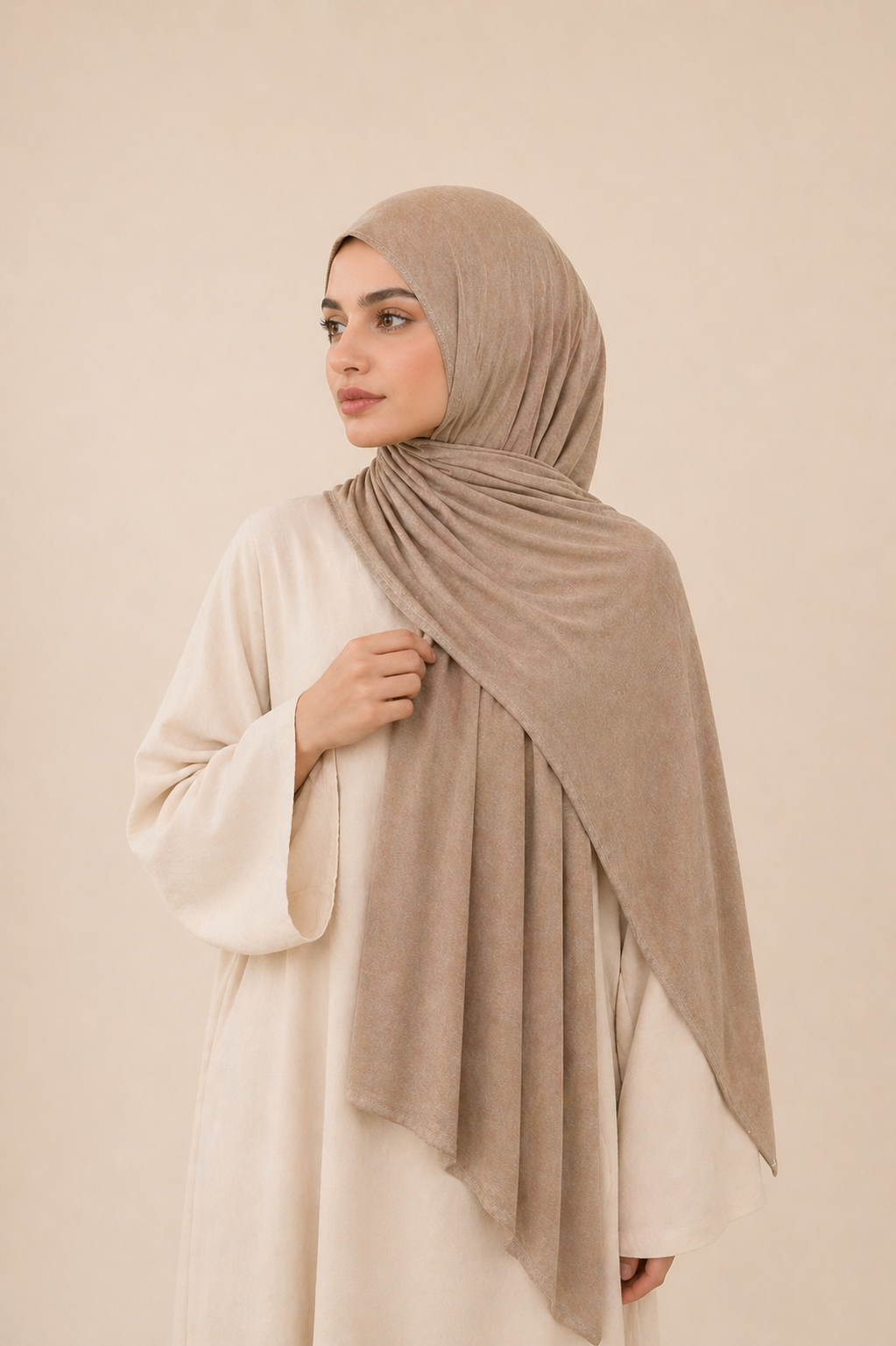 Premium Jersey Hijab - Sand
