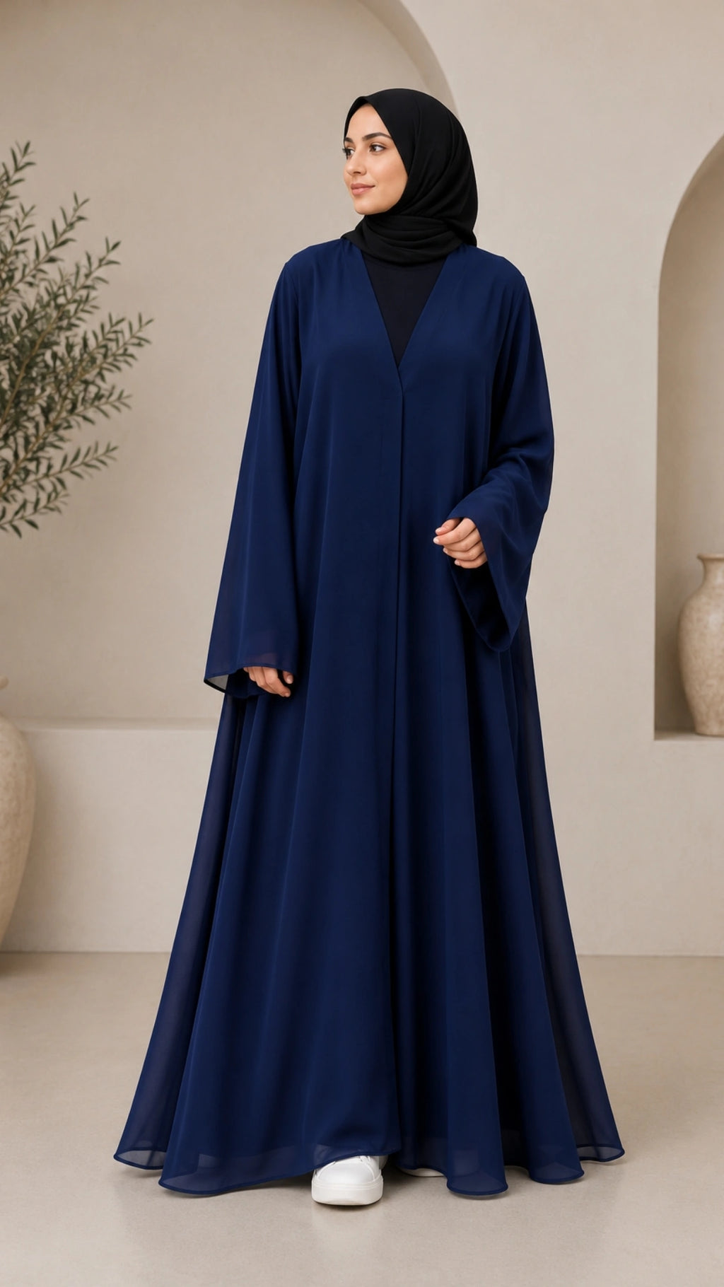 Khadija 2 del Abaya Kjole Blå