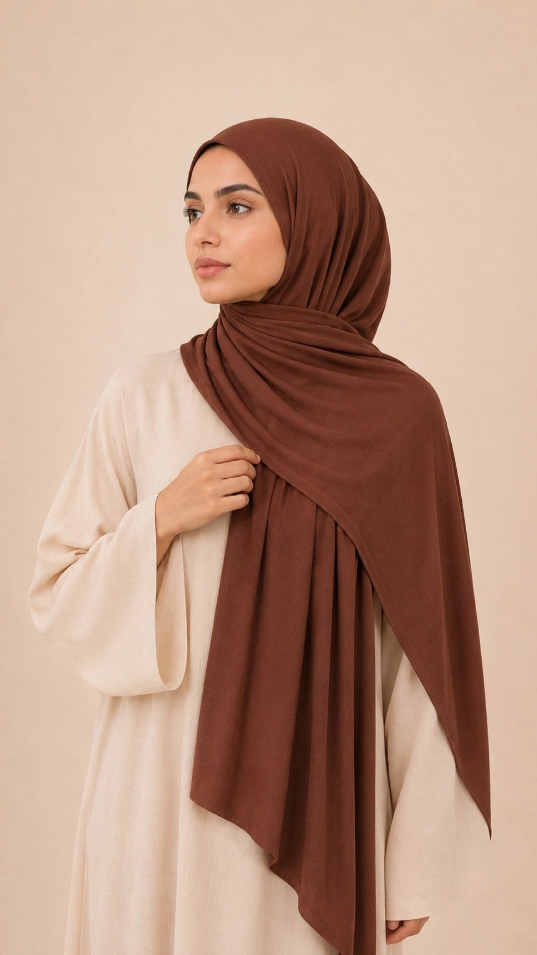 Premium Jersey Hijab - Brun