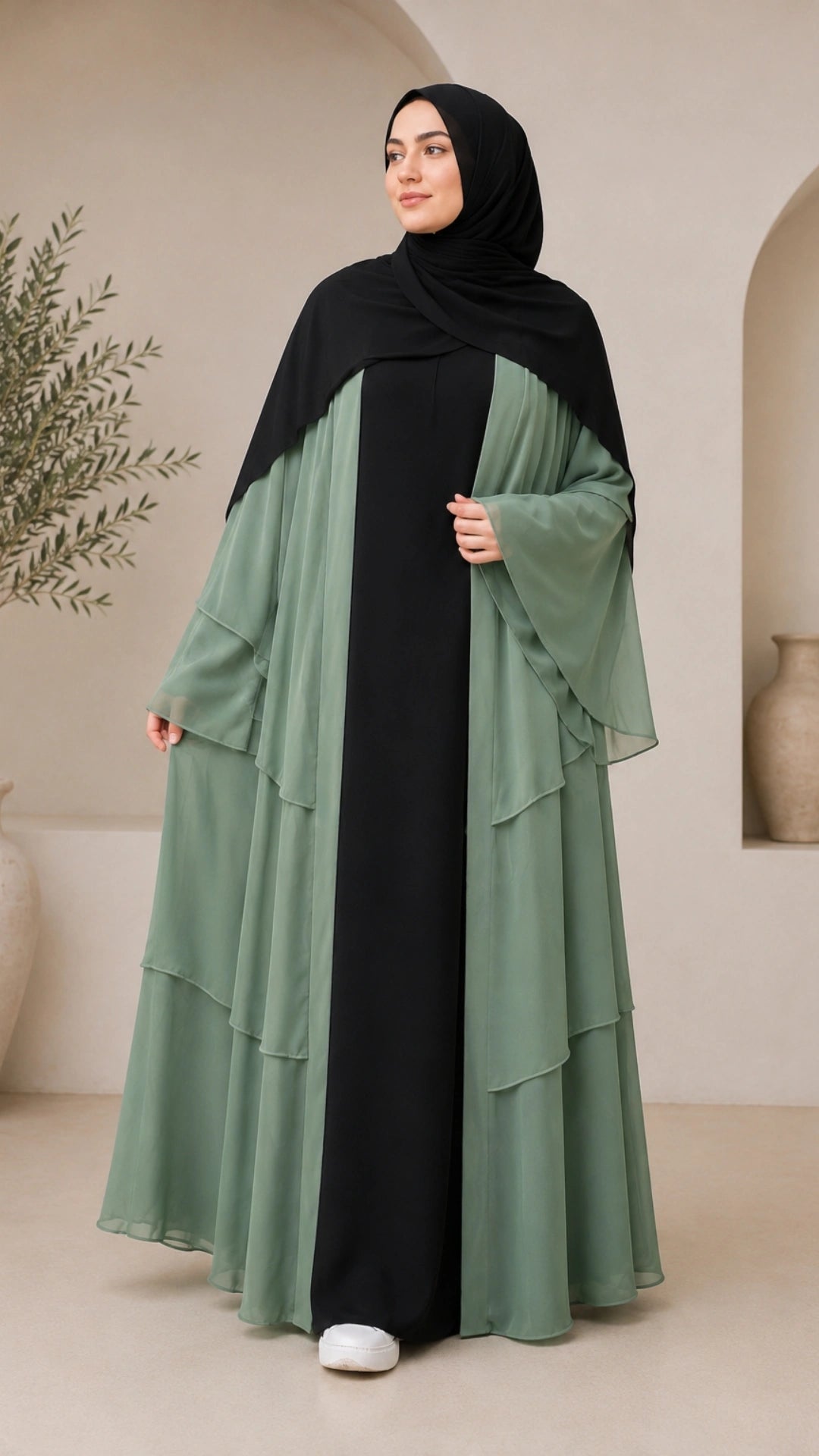 Hussna Abaya Kjole Grønn