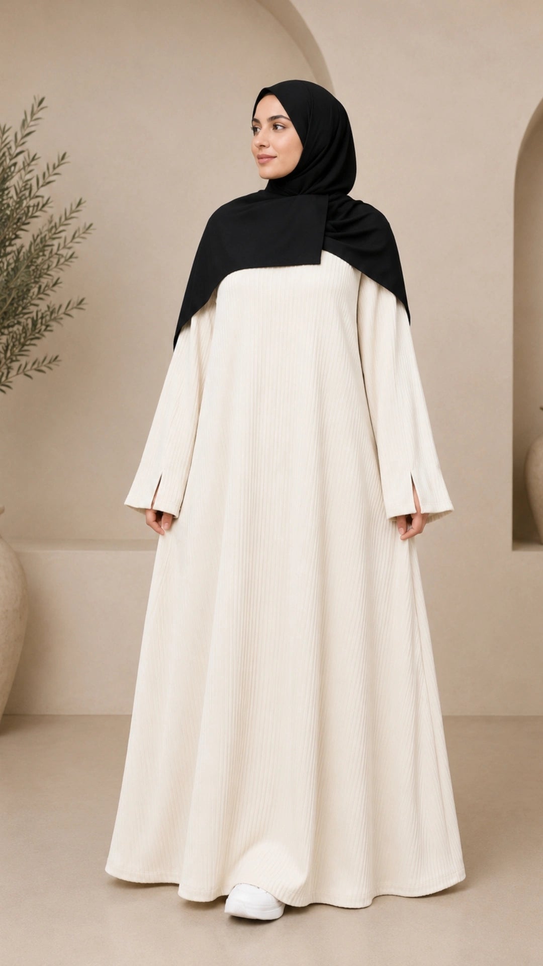 Sumaya Abaya Kjole Hvit
